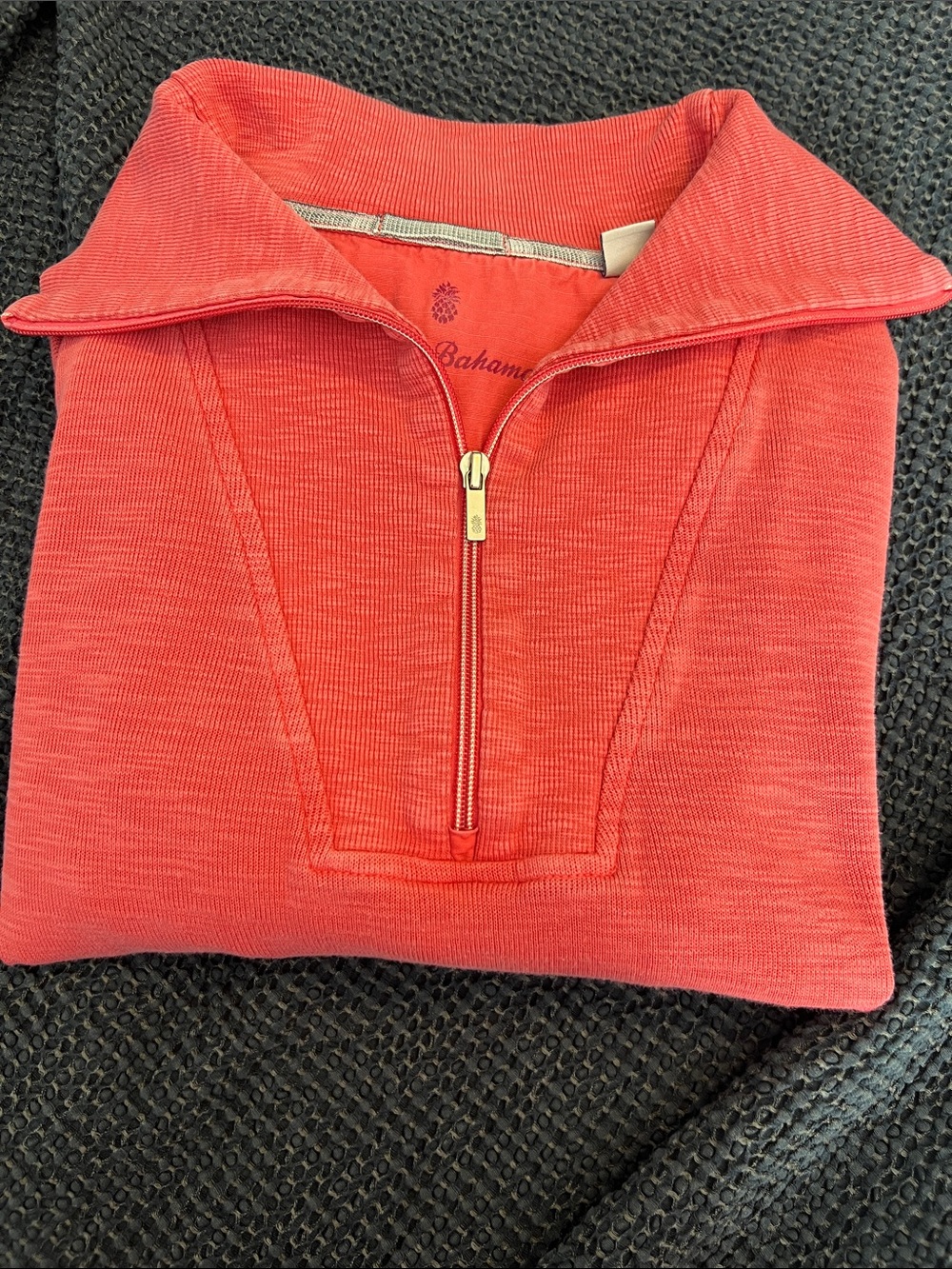 Women’s Orange Quarter-Zip Pullover Sweater